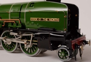 Fitzroy Loco Works  "Cock O' The North" prototype in tinplate O gauge front view